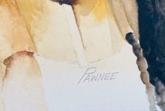 NATIVE AMERICAN INDIAN TRIBAL WATERCOLOR BY LISTED ARTIST WILLIAM LEE HILL