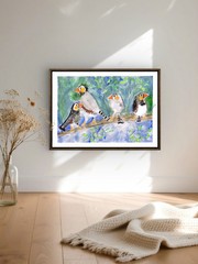 Zebra Finches Contemporary Impressionist Original Watercolor 11×14 Paper Signed
