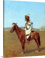 Cleopatra Canvas A-Blackfoot-Chief-1888-Frederic-Remington-Oil-Painting 06 x20