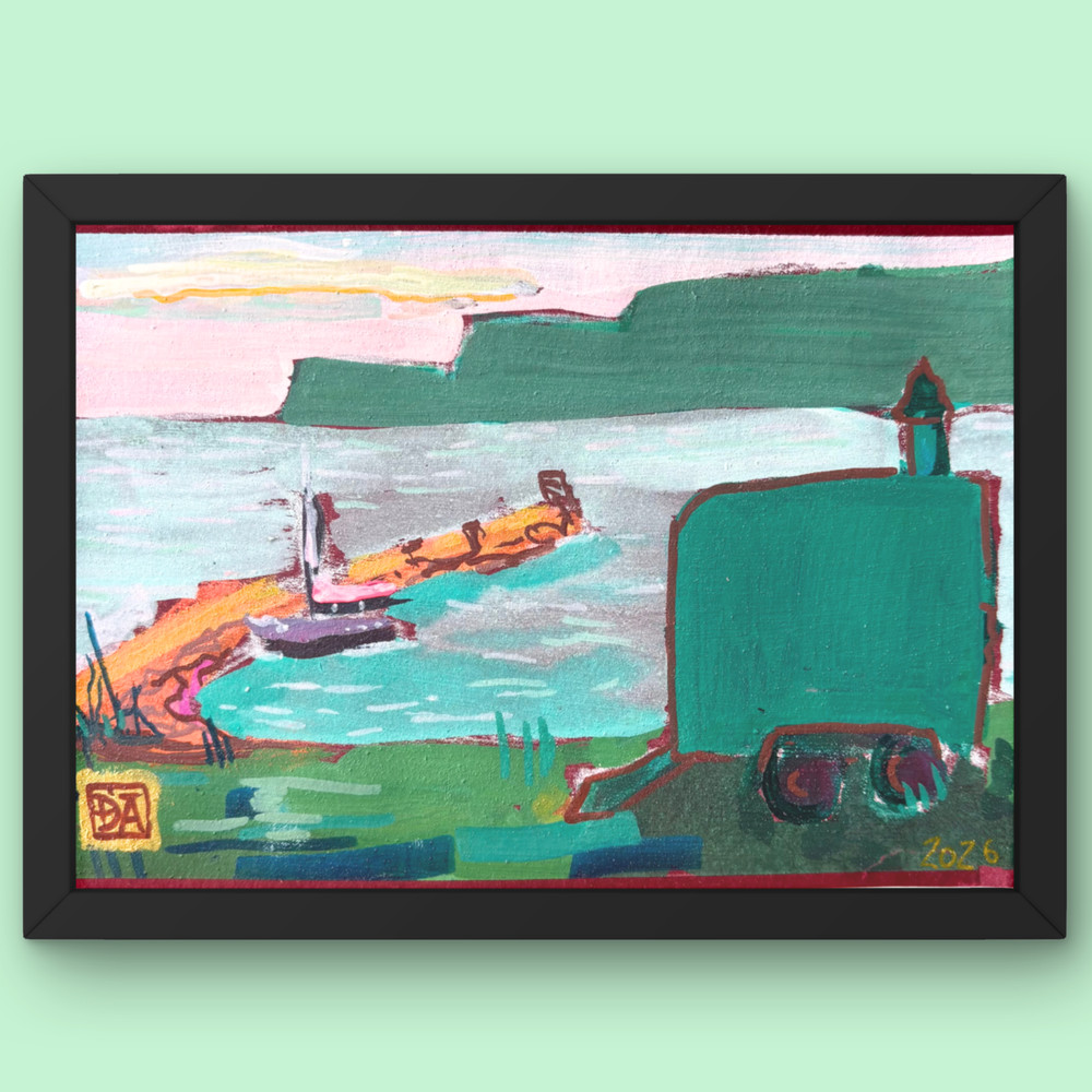 PORTIA Original Painting Sauna Horse Float Alonnah 12x16cm Bruny Island Tasmania