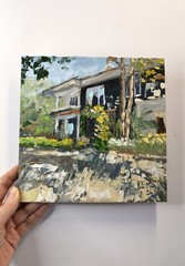 Painting Original Oil Houses Collectible Cityscape Art Landscape Cottage Impasto