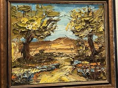 Vintage Rabby Impasto Oil Painting – Signed – Framed Southwest Landscape
