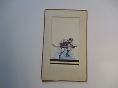RUTH BELLITTO PAINTING AMERICAN ILLUSTRATION HOCKEY PLAYER 1940’S VINTAGE WPA