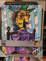 Pablo Picasso „Woman in a Hairnet“ Framed Canvas Print Wall Art Cubism Decor New