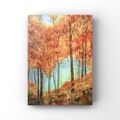 Original new watercolor painting „Golden autumn” $65 Home decor Art