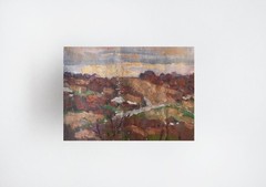 Oil painting Sunset Ukrainian painter canvas Unframed original Decor landscape