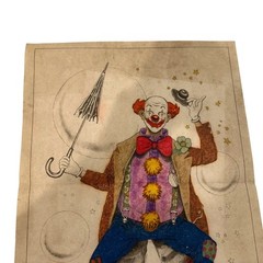 Vintage 1989 Tri-Chem Clown & Bubbles Fabric Painting Chart 7236 Glitter Accents