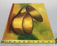 Signed Original Ana Hasbun Vergara Still Life Painting Woven Baskets Art