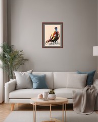 Atherton 9×12 Original Abstract Bird hunting Painting „Tan Pheasant 2“ signed