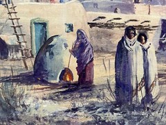 Maurice Loriaux Signed Numbered 89/200 Litho Art Taos Pueblo Southwestern
