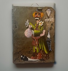 Vintage 1979 New Orleans Painted Slate Wall Art Artist Pierre Louis Laiche
