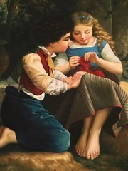 A special Moment -Emile Munier Oil Painting Reproduction 24×36″ Free Shipping