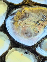 Sea Abstract Acrylic Picture 10x20cm Stones Beach Painting on Canvas