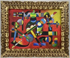 Wassily Kandinsky Oil On Canvas (Handmade) signed and stamped Framed