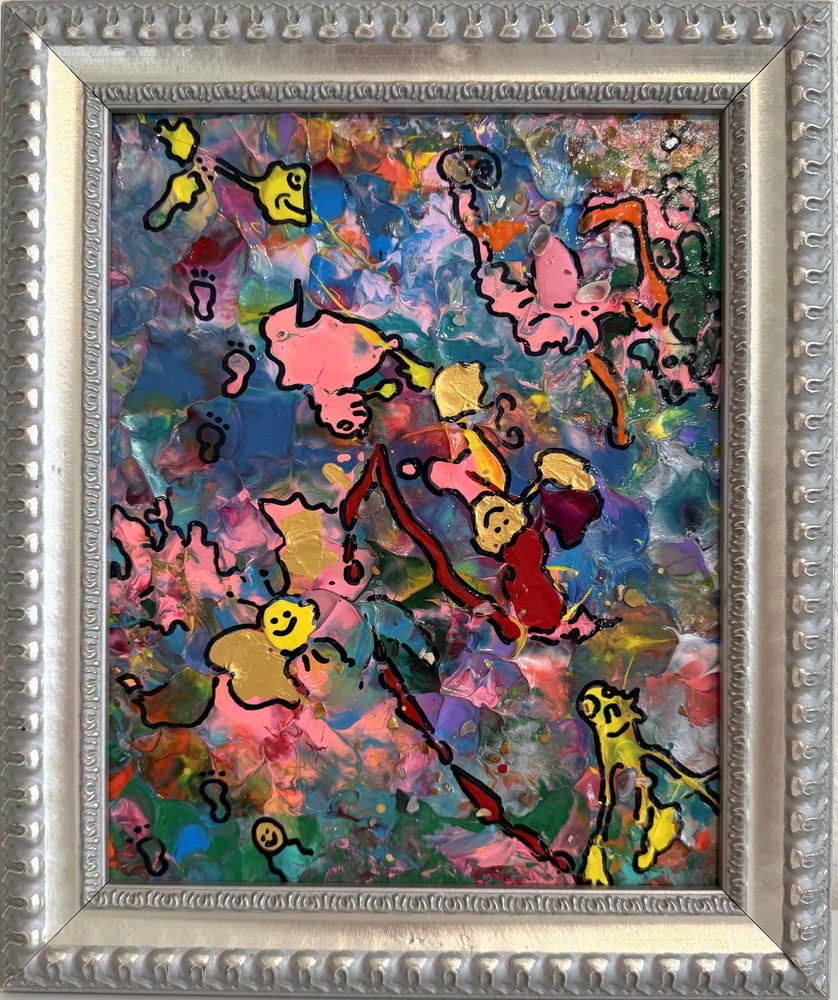 Serg Graff „Whose Tracks“ Abstract Painting Framed Outsider Art COA
