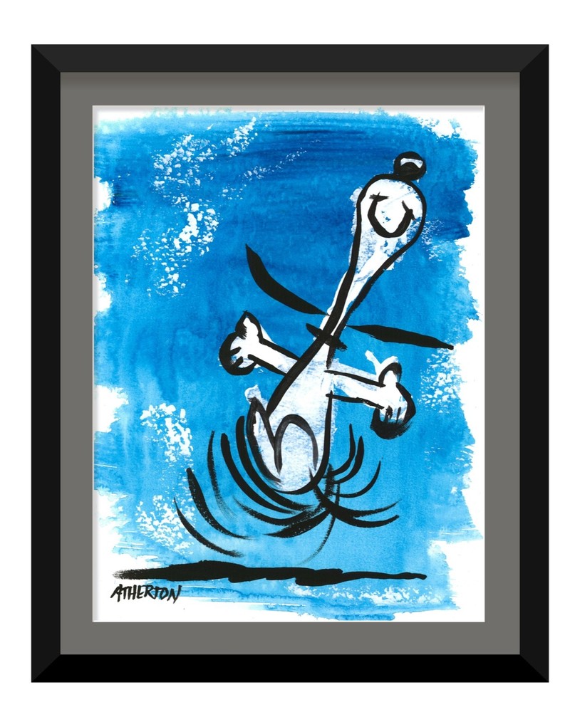 Original Dancing Dog Painting Whimsical Cartoon Art Acrylic „Snoopy Dance 2“