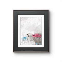 Catching Fish In The Rain Bold Color Modern Abstract Art Original Canvas 11×14