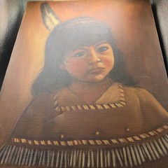 Native American Indian Child Original Canvas 14×18 Signed Sharleen Kelsey