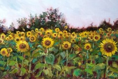 Oil Painting Yellow Sunflowers Original Wall Art Floral Ukrainian Artwork