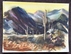 Thomas Ramsier San Diego Artist „White Tank Mountains Arizona“ Large Watercolor