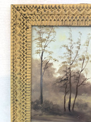 Yellow Tramp Art Framed Landscape Painting 17 x 21 inches