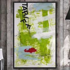 Original Mixed Media Abstract Modern Art Painting 24×36 „Tariff“ Signed