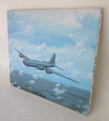 Raymond Waddey Painting B-29 Superfortress, Signed WASP, Dora D. Strother 20×24″