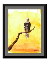 9×12 Original Bald Eagle Acrylic Painting on Watercolor Paper | Wildlife Art