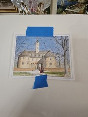 Watercolor Painting Of The Capitol Williamsburg Signd Helen Wilson 2003 Unframed