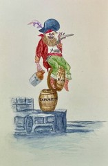 Original Watercolor Painting – Pirate 6 x 9 by Addison
