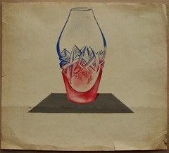 Ukrainian Soviet USSR painting Avant-garde cubism sketch glass porcelain vase