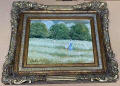 Oil painting (16×12) in elaborate frame (24×20)