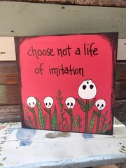 Red Hot Chili Peppers Lyric Painting on 10 x10″ wd panel, Can’t Stop Song, RHCP