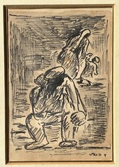 David Hendler (Russian/Israeli , 1904-1984) Superb Impressionist Ink Painting