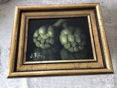(3) Framed Still Life Oil Paintings, signed J. Ros- Fruits and Vegetables 6”x8”
