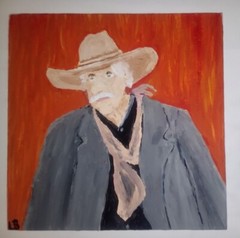 Sam Elliott 1883 Yellowstone Painting 6×6″ Canvas Board Signed By Leland Butler