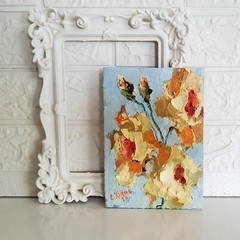 Peonies Painting Flowers Art Floral Original Oil Semi Abstract Modern Artwork