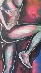 Fitness Women Art and Painting on Canvas Acrylic Painting Gymnastics