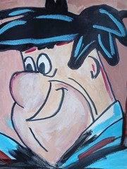 Expressionism/Abstract Fred Flintstone 11×14 Signed Colorful Street Art Painting