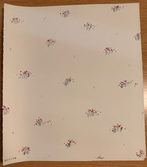 Vtg Gouache Tiny Floral Sprig Textile Design Cream Studio X06588