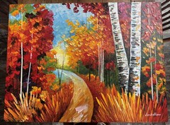 Leonid Afremov ”White Birches“Original Oil recreation on Canvas 30” X40″
