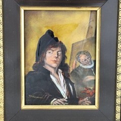 French Enameled Copper Recreation Of Frans Hals Painting The Itinerant Painter