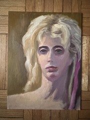 Contemporary Female Academic Portrait Acrylic Board 12 x 16 Peter Feldman
