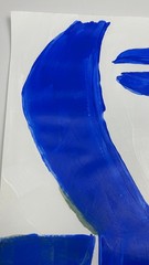 Original Cubist Blue Face Contemporary Painting Signed STerling Paper 11×14
