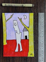 e9Art 5×7 ‚empty days and haunted nights‘ outsider art brut childlike folk naive