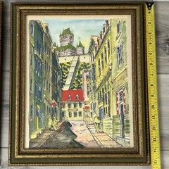 Claudius Girard Cityscape Framed Vintage Original Fine Art Quebec City 1970