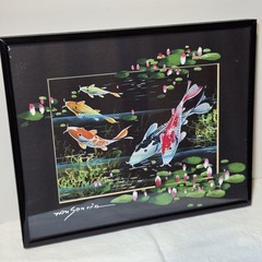 Koi Fish Signed Watercolor Painting Vancouver Artist Tan Son Hia 10″ X 8″ Art