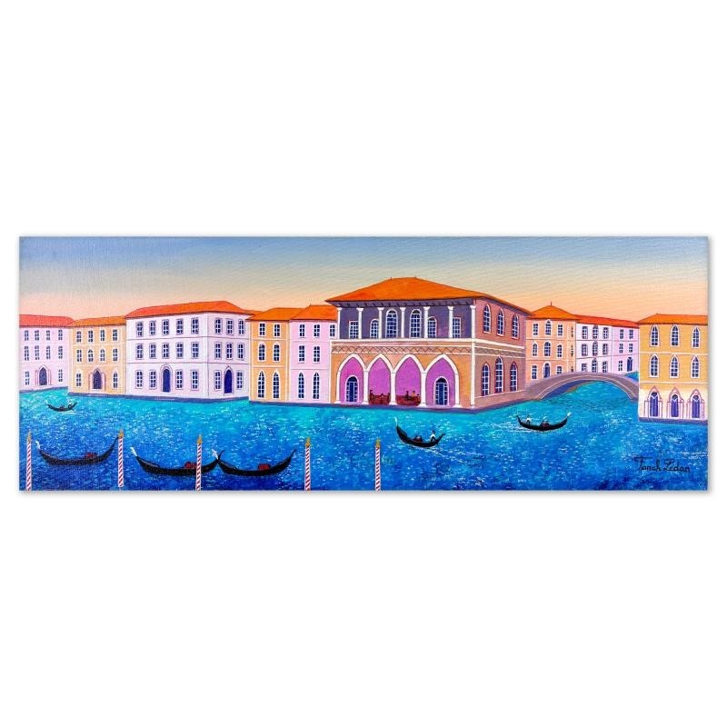 Fanch Ledan Venice Market Original Acrylic Painting Hand Signed Italy
