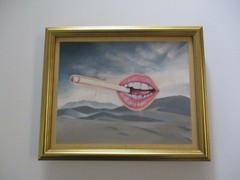 SMALL GEM SURREALIST SURREALISM MODERNISM SMOKING MOUTH DESERT LANDSCAPE LIPS