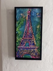 paris eiffel tower Olympics France original MBollen painting framed